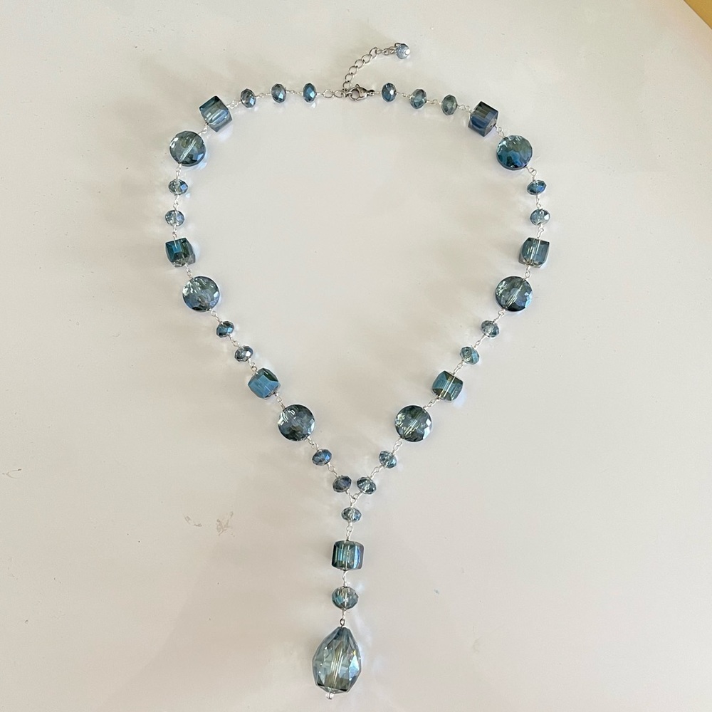 Blue chandelier necklace